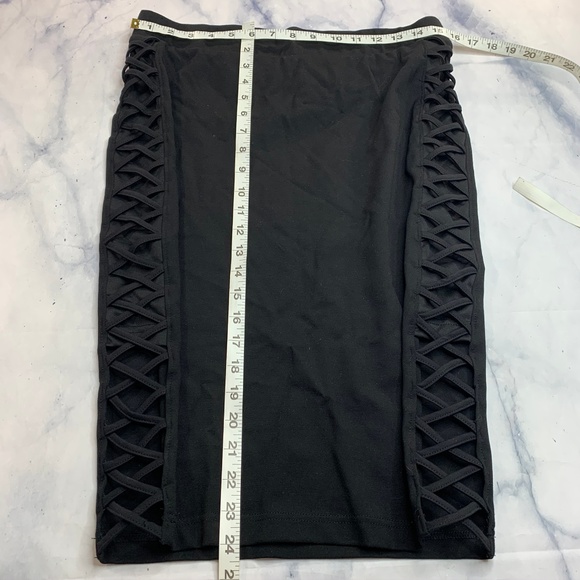 Torrid Runway Collection Black Lattice Ponte Skirt - Picture 6 of 8